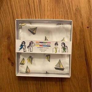 ColorPlay Scarf With Sailboats - NIB